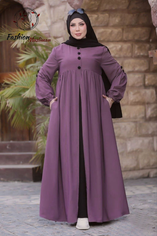 حجاب عفة ثلاث قطع ( خمار + حجاب ) + بوندانة  كهدية