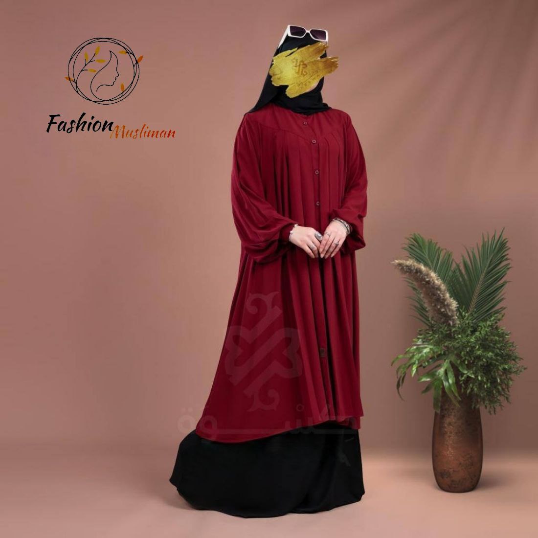 مودال حور 4 قطع ( خمار + ليكات + جيب + بوندانة كهدية )