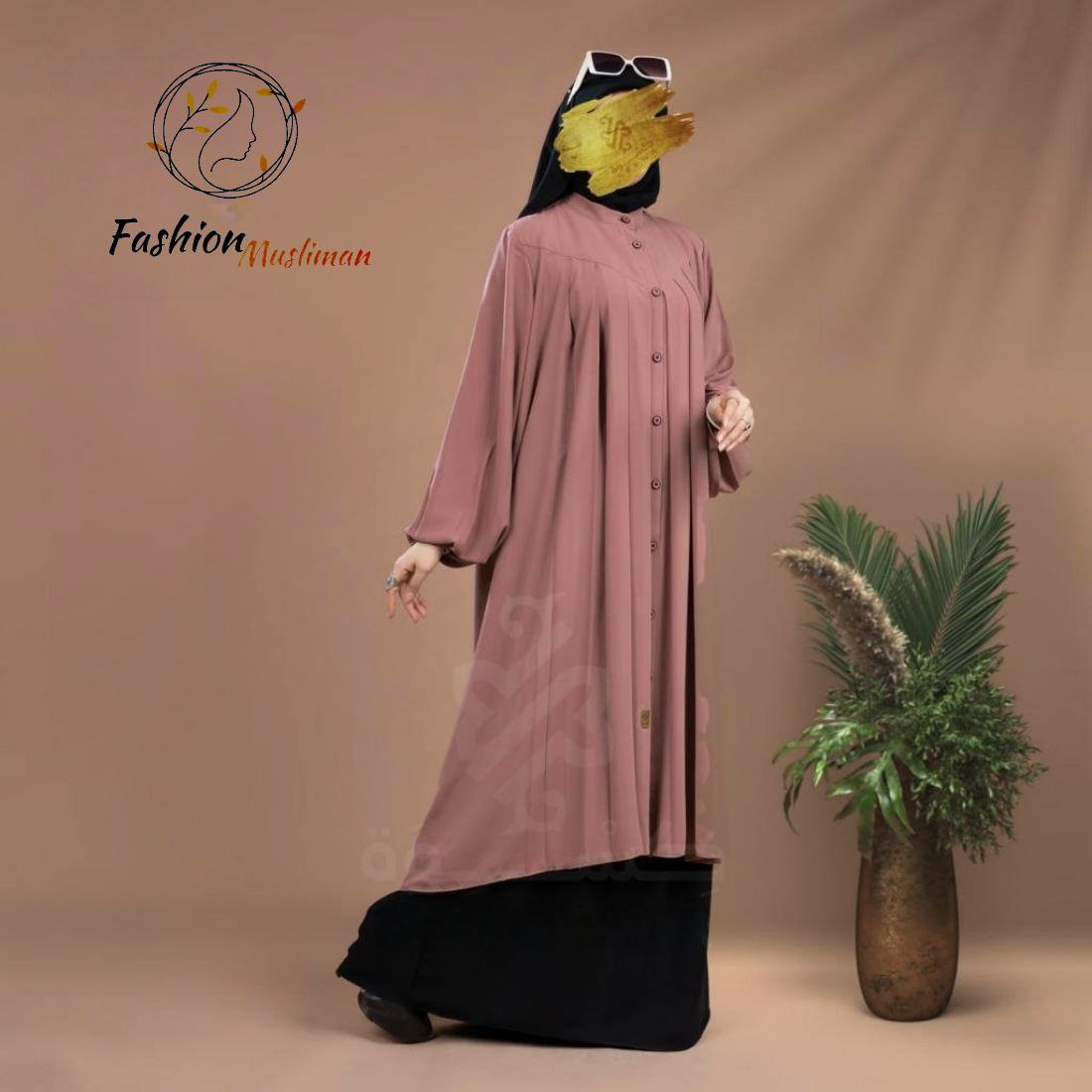 مودال حور 4 قطع ( خمار + ليكات + جيب + بوندانة كهدية )