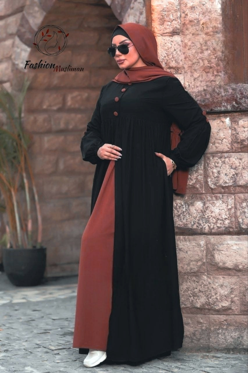 حجاب عفة ثلاث قطع ( خمار + حجاب ) + بوندانة  كهدية