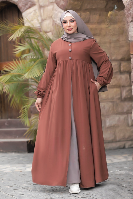 حجاب عفة ثلاث قطع ( خمار + حجاب ) + بوندانة  كهدية