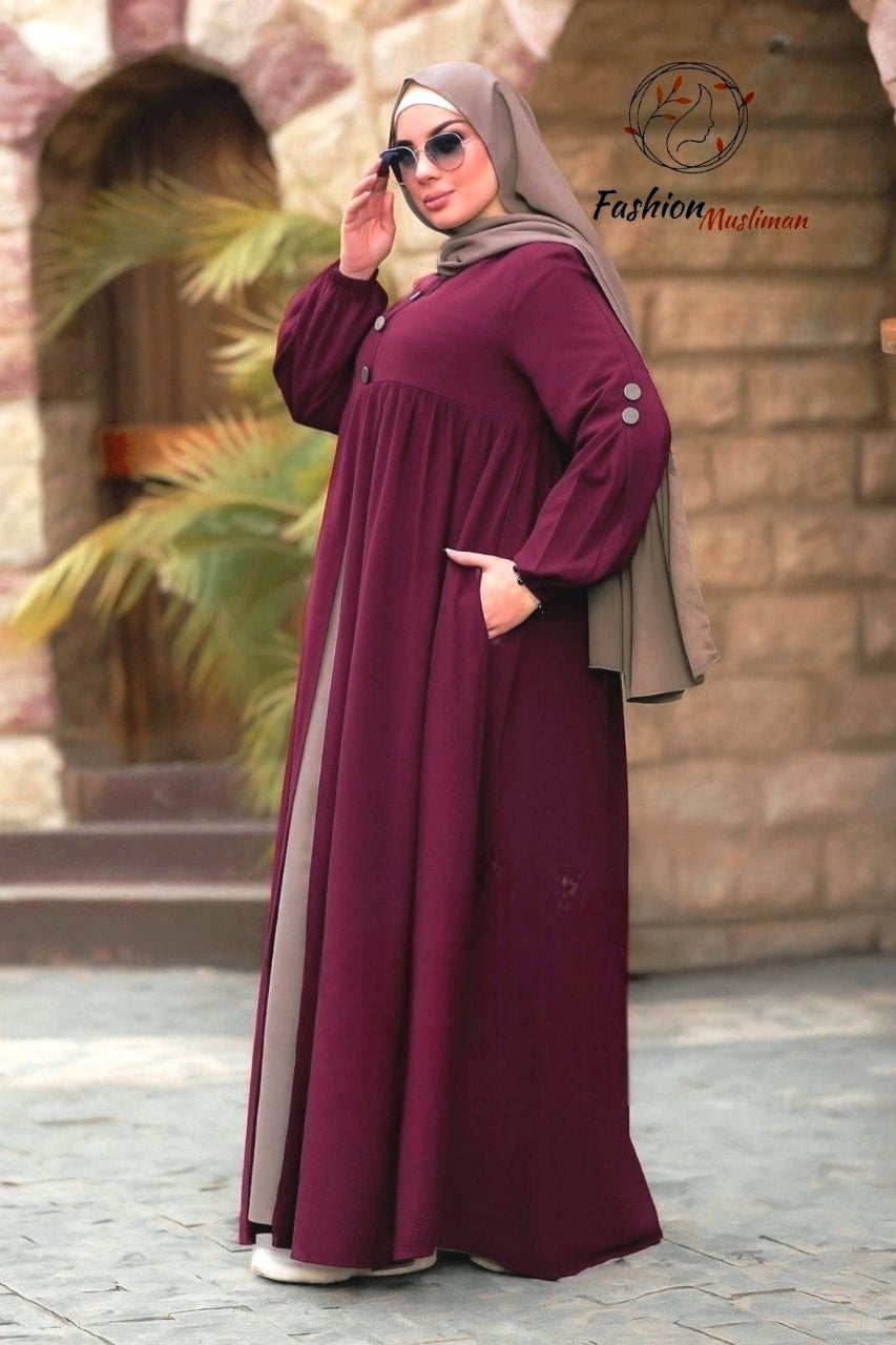 حجاب عفة ثلاث قطع ( خمار + حجاب ) + بوندانة  كهدية